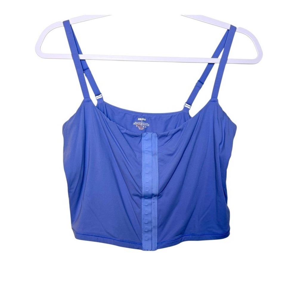 SKIMS Women's 3X Periwinkle Purple Cotton Blend Cropped Cami Tank Top‎
